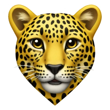 Yellow heart with a leopard sticker
