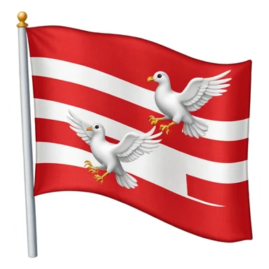 drapeau de Lorraine montrant les trois oiseaux blancs dans la bande rouge diagonale sticker