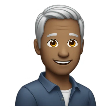 41 years old man with gray hair no mustache sticker