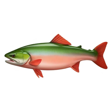 red sockeye salmon with green head facing to the left sticker
