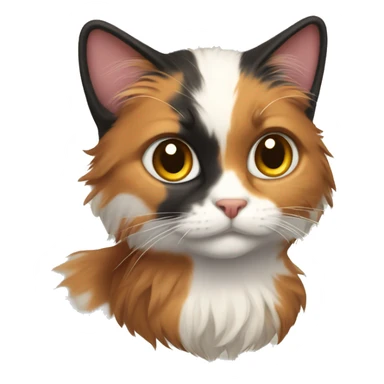 Calico cat fluffy sticker