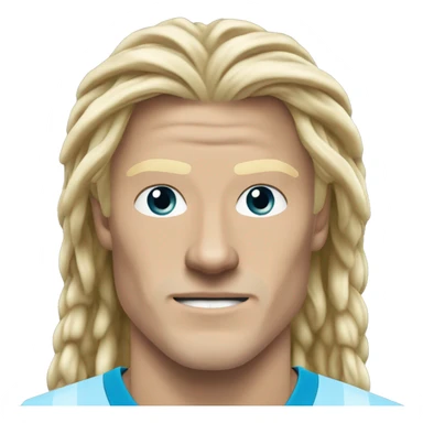 Erling Haaland with long hairs Manchester City sticker