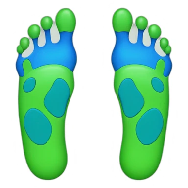 green left and blue right foot with pawpads sticker