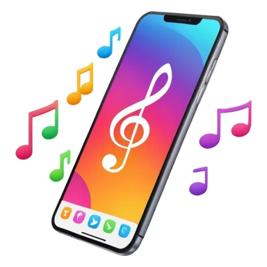 music app icon on smartphone screen sticker