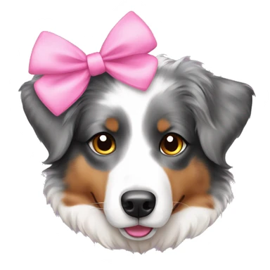 Australian Shepherd with a pink bow sticker