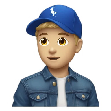 White Boy with blue Ralph Lauren cap sticker