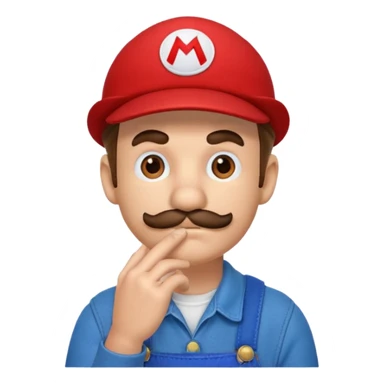 mario thinking with his hand on his chin sticker