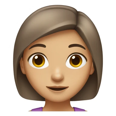 brown hair brown eyes girl mid length hair sticker