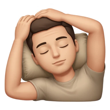 a man laying on ground straight eyes closed sticker