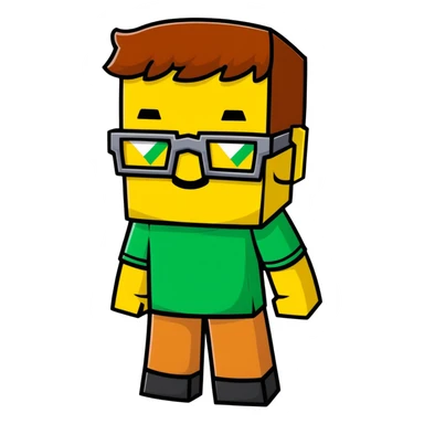 sponge with buck teeth and glasses wearing a Minecraft shirt sticker