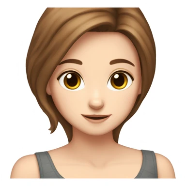 White girl Brown hair hug calico cat sticker