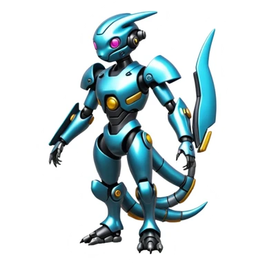 Cyberpunk complex glossy shiny alloy aesthetic-scenery-Fakémon-creature (full body) sticker