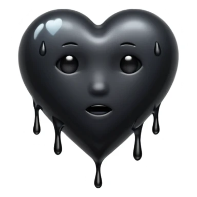 Black heart melting sticker