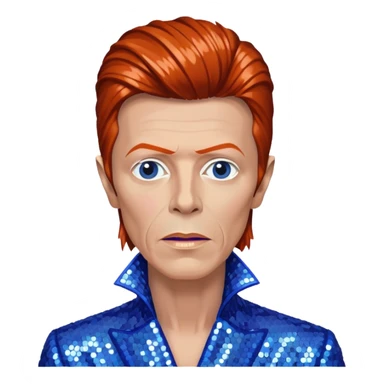 David Bowie with periwinkle sequin outfit sticker