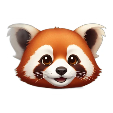 red panda with a flower sticker