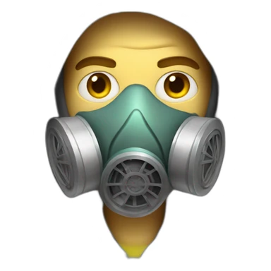 white man with hoodie and gas mask and airbrush sticker