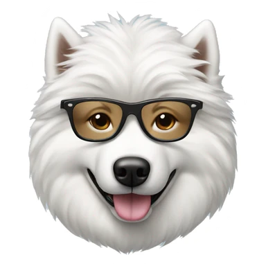 Samoyed dog wearing black glasses sticker