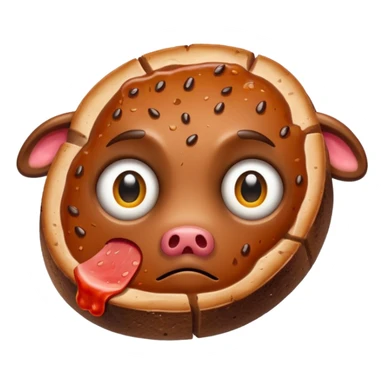 Sad steak with eyes  sticker
