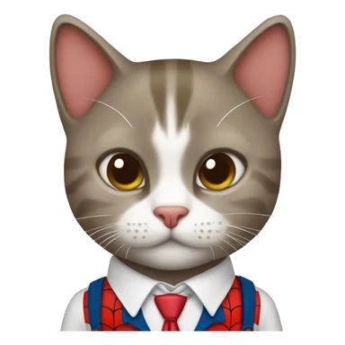 Una gato con traje de espiderman sticker