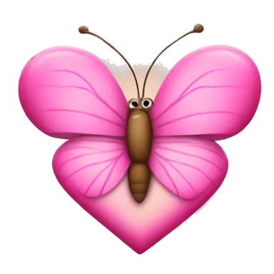 Pink Heart With a butterfly  sticker