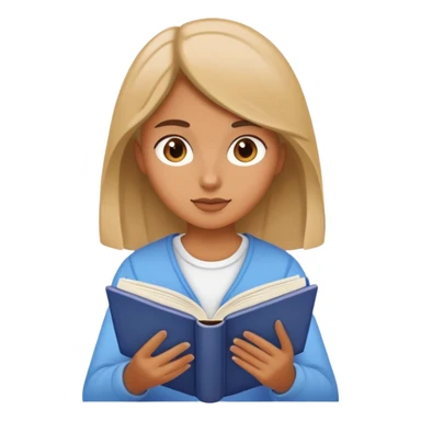 Girl reading book sticker