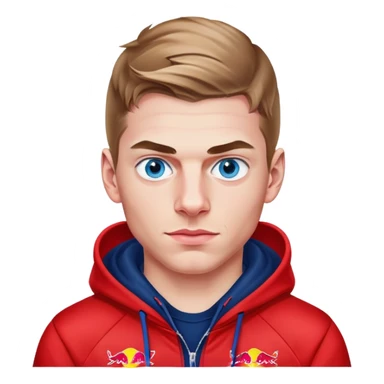Max verstappen blue eyes in red bull hoodie sticker
