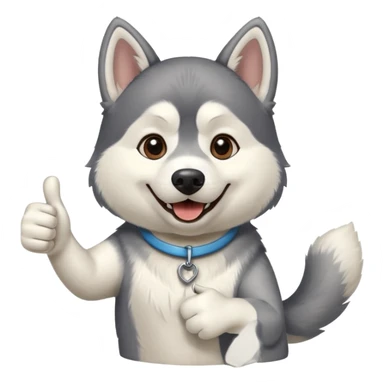 A husky dog doing a thumbs up sticker