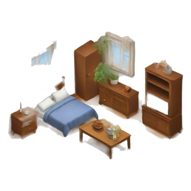 house interior isometric sticker