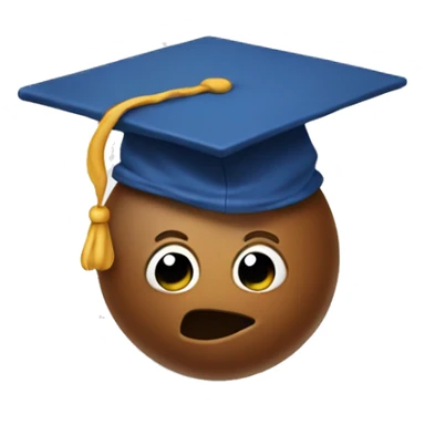 poop emoji with gradution hat sticker