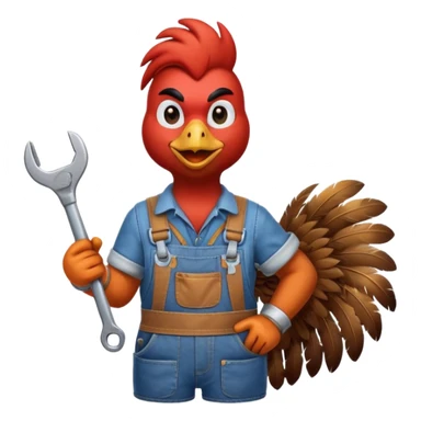 rooster mechanic sticker