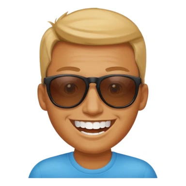 Emoji remontant ses lunettes de soleil sticker