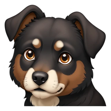 Black Sheppard dog, brown markings, no white sticker