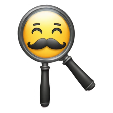 magnifying glass with a moustache sticker