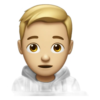 White skin Homeless software developer crying sticker