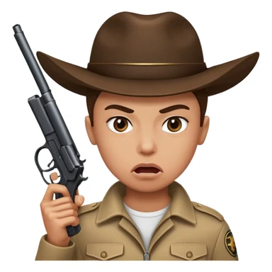 Gun pointing at a person’s mouth sticker