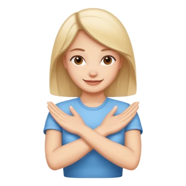 decision gesture women cross hands no Signal sticker