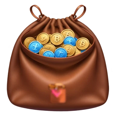 Coins inside brown leather bag, make bag always brown  color

Coins inside gradient color - Blue to pink sticker