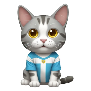 gato con camiseta de argentina tomando mate sticker