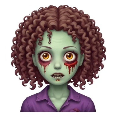 zombie girl with curly hair sticker