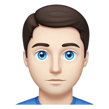 Dark Brown hair blue eyed white guy sticker