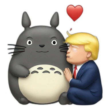 Trump kissing totoro sticker
