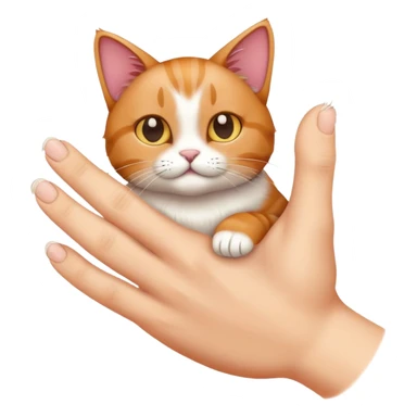 Fingers in cat sticker