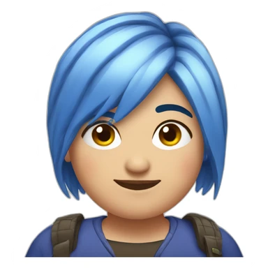 Older fat lesbian Chilean very short spiky bright blue hair sticker