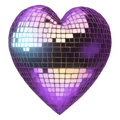 mirrorball in the shape of a heart sticker