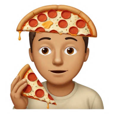 Blind man eating a pizza  sticker
