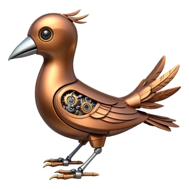 bronze robotic bird sticker