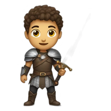 young guy with sword and shield  sticker