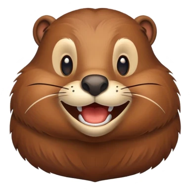 beaver smiling with buck teeth sticker