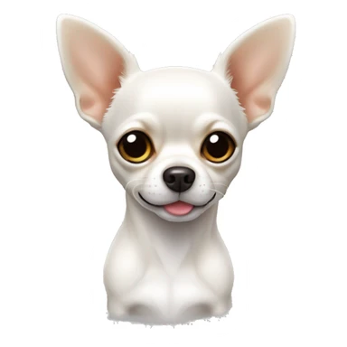 Perrito chihuahua color blanco completamente con lengüita de fuera sticker