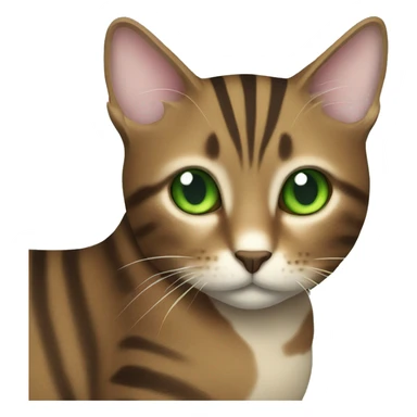 Brown striped cat with green eyes sticker